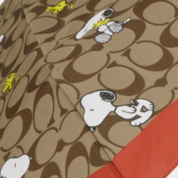 Coach X Peanuts Uv Protection Mini Umbrella In Signature Snoopy Woodstock Print - Picture 2 of 7